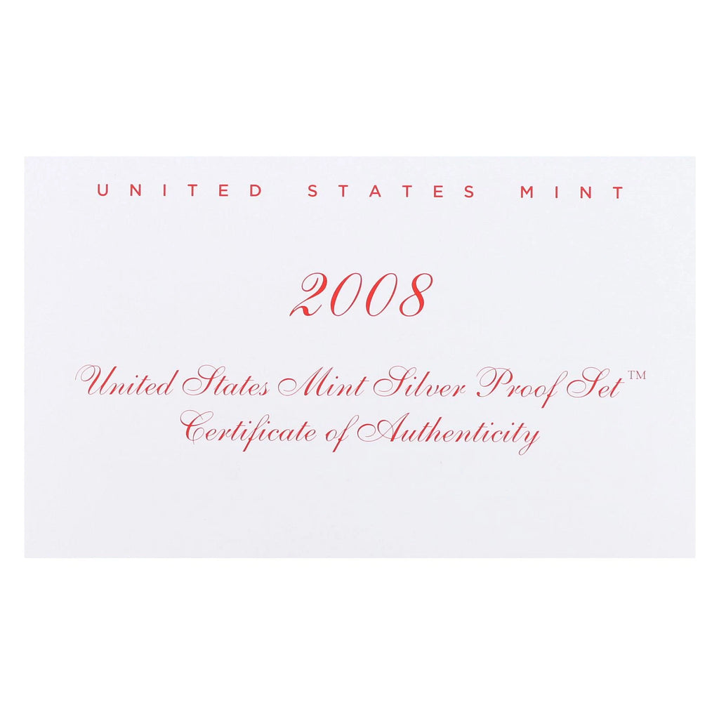 2008-S US Mint Silver Proof Set 14 Coins w/ Box & COA