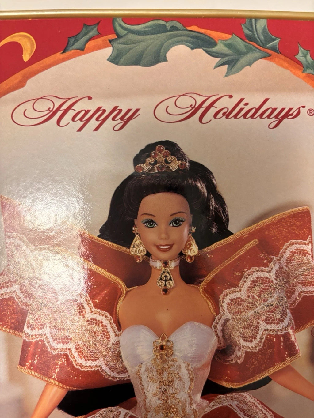1997 Mattel Happy Holidays Barbie Doll Green Eyes Variant #17832 NIB