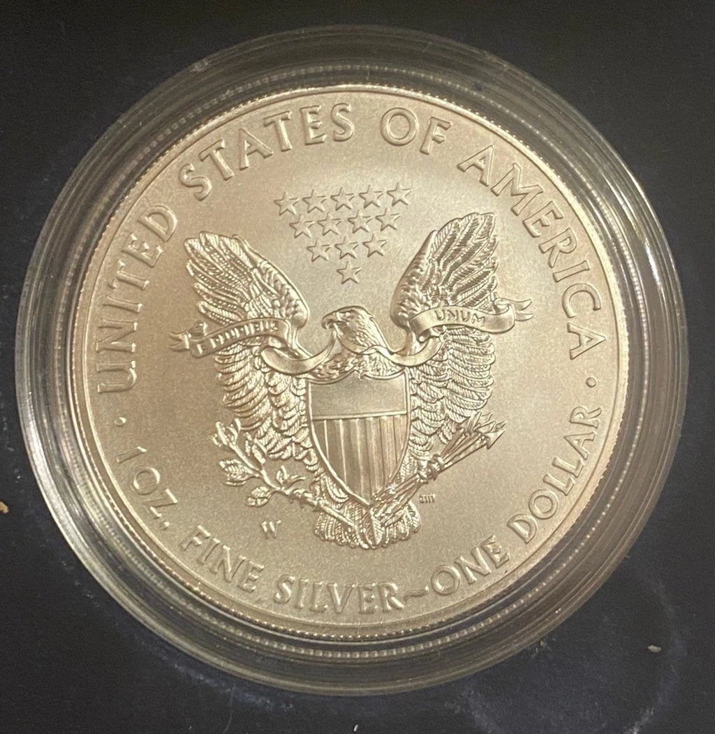 2014-W American Silver Eagle 1 oz Burnished Uncirculated Coin Box & COA