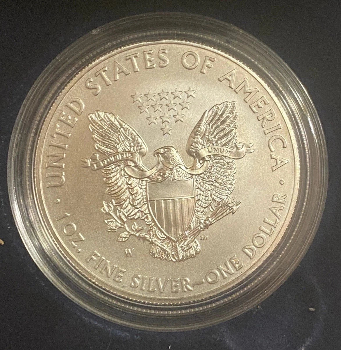 2014-W American Silver Eagle 1 oz Burnished Uncirculated Coin Box & COA