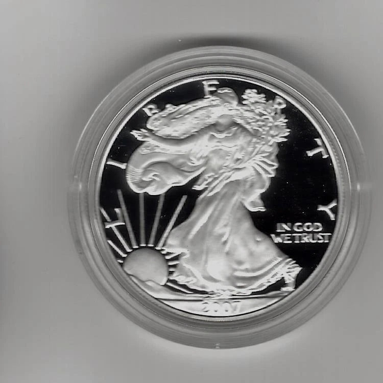 2007-W American Silver Eagle 1 oz Proof Silver Dollar Box & COA