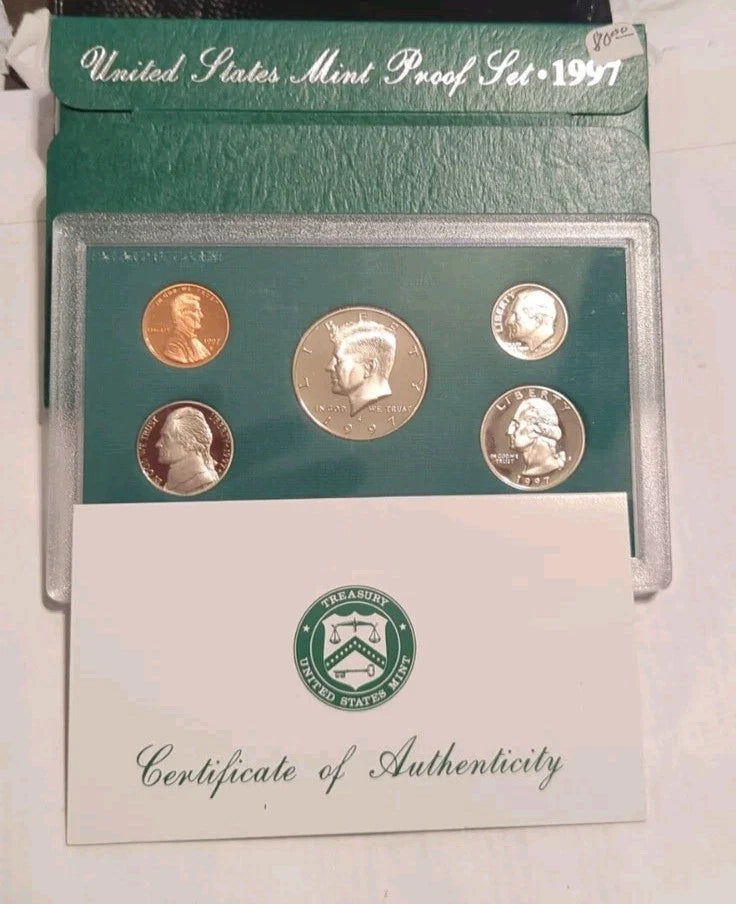 1997-S US Mint Proof Set 5 Coins with OGP & COA