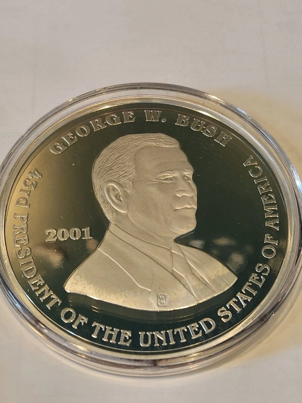 2001 HALF POUND INAUGURAL SILVER PROOF GEORGE BUSH