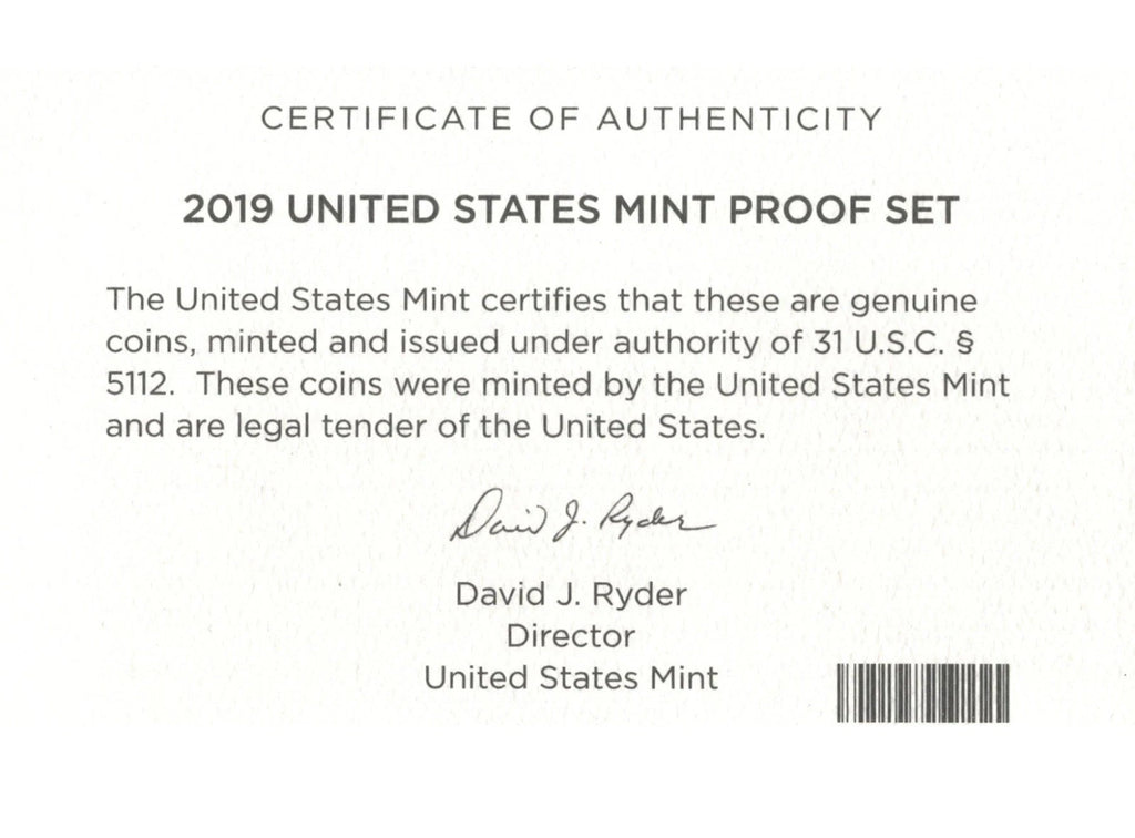 2019-S US Mint Proof Set 10 Coins with OGP & COA
