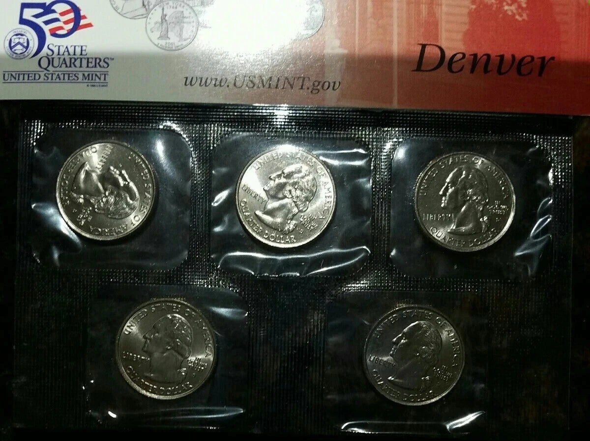 2001 P&D US Mint Uncirculated Set 20 Coins with State Quarters