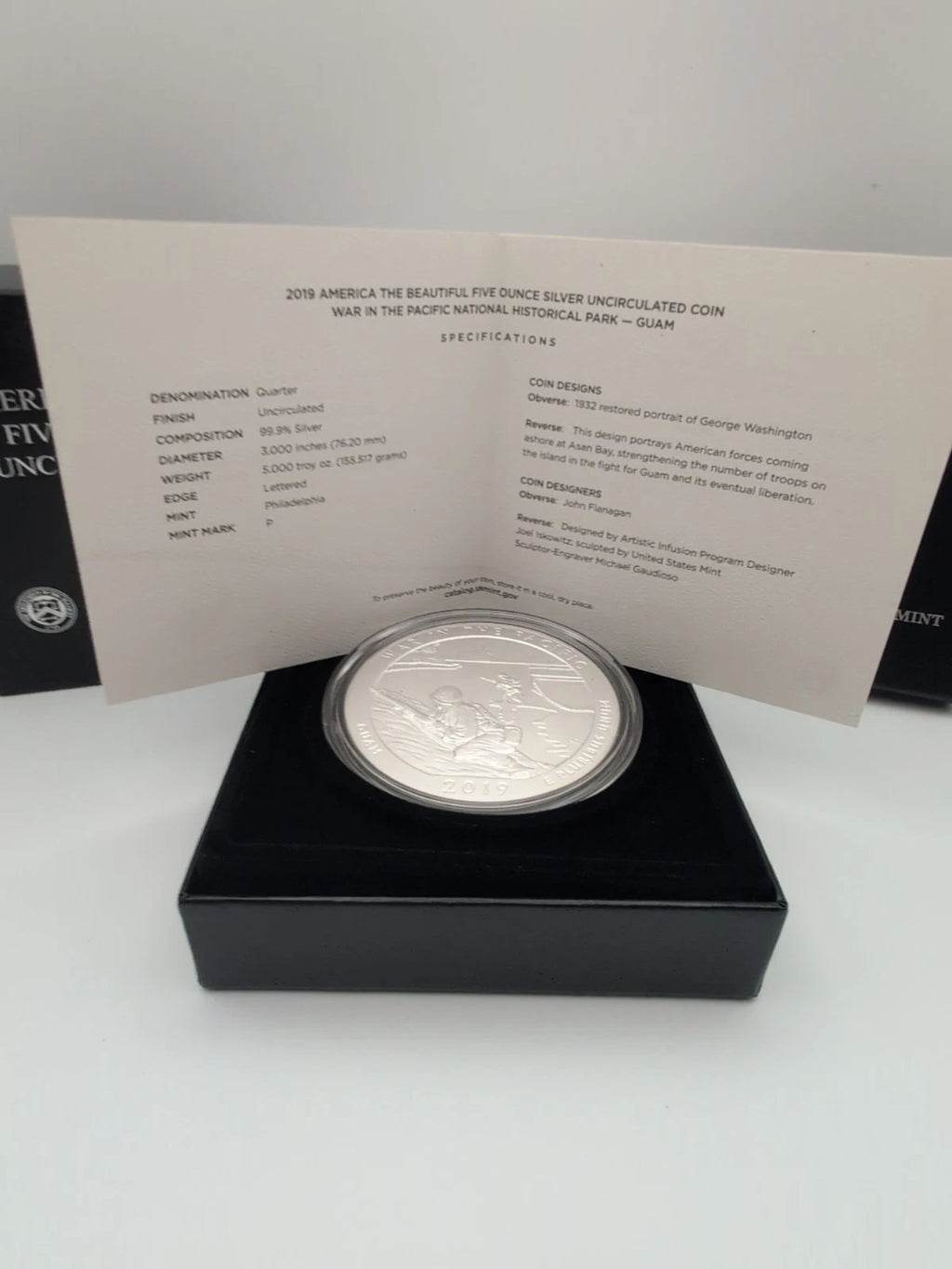 2019-P 5 oz .999 Fine Silver ATB Coin War in the Pacific NHP, Guam