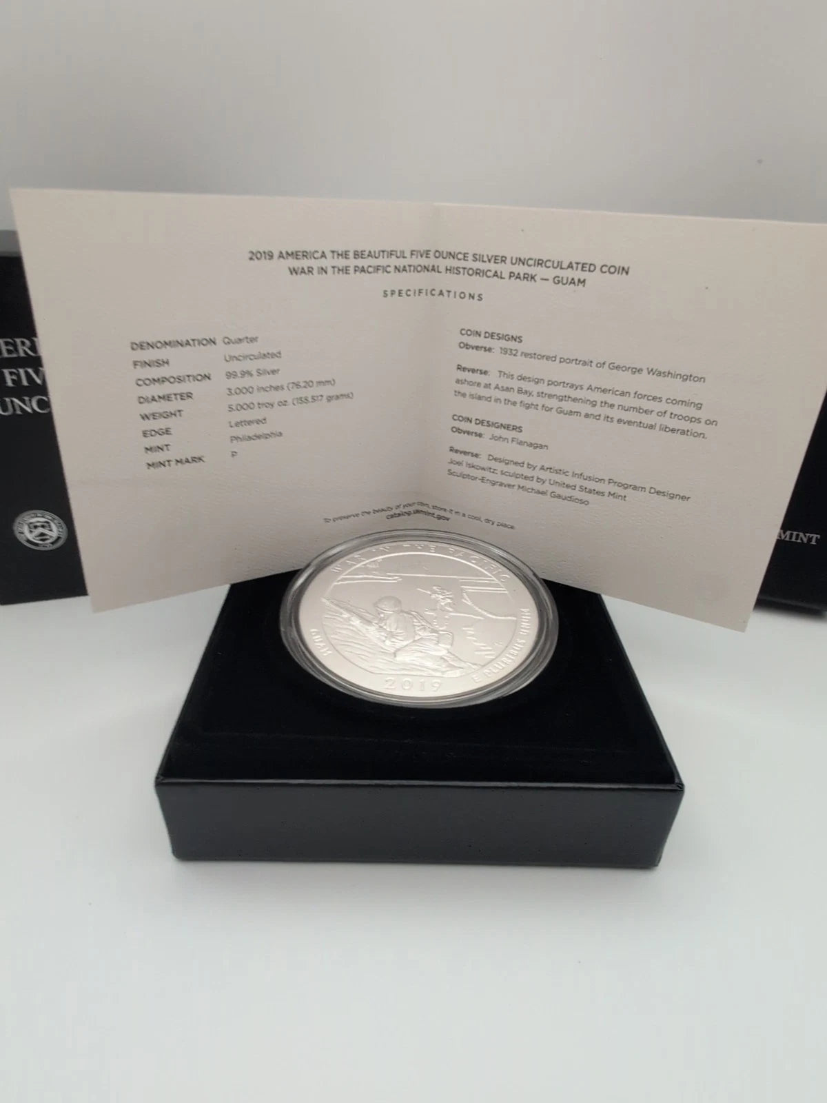 2019-P 5 oz .999 Fine Silver ATB Coin War in the Pacific NHP, Guam