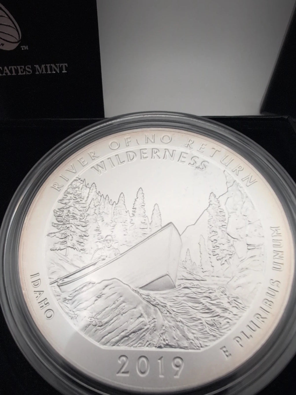 2019-P 5 oz .999 Fine Silver ATB Coin Frank Church River of No Return Wilderness, Idaho