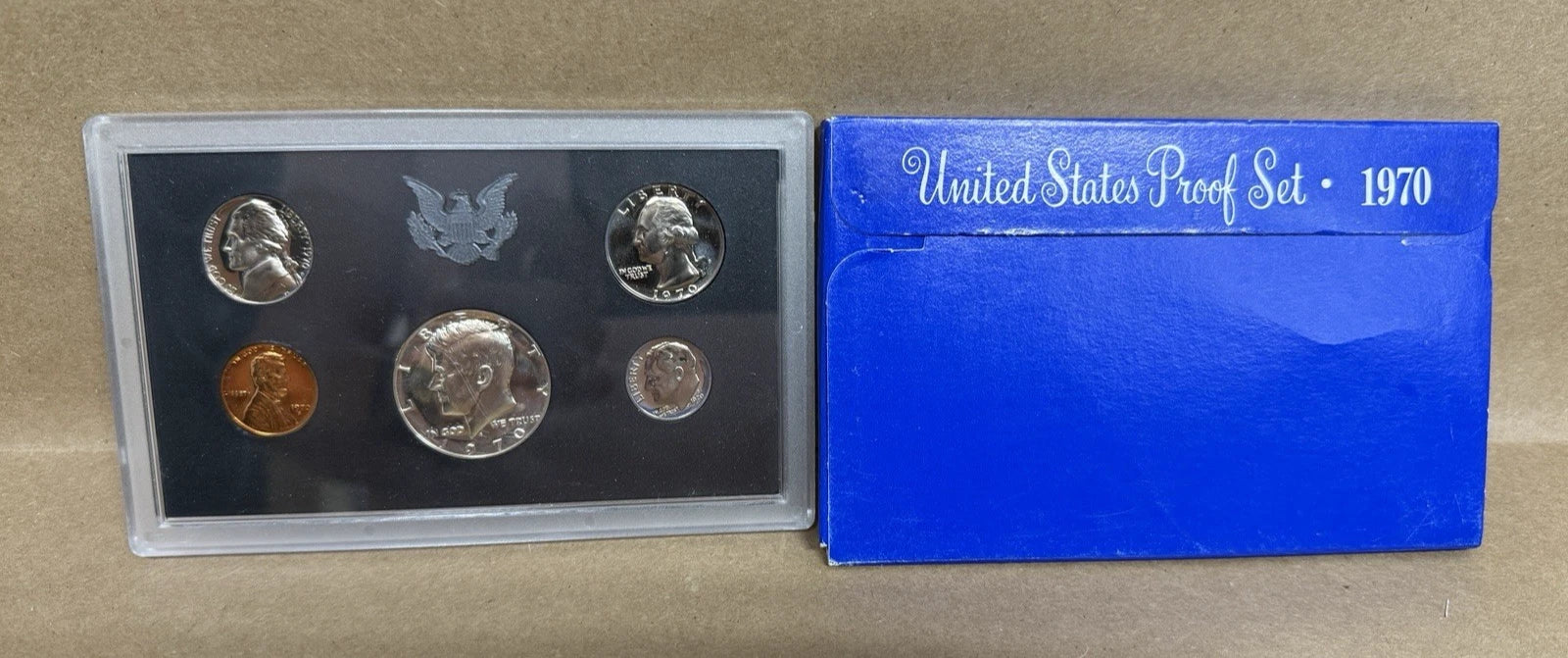 1970-S US Mint Proof Set 5 Coins with Blue Envelope