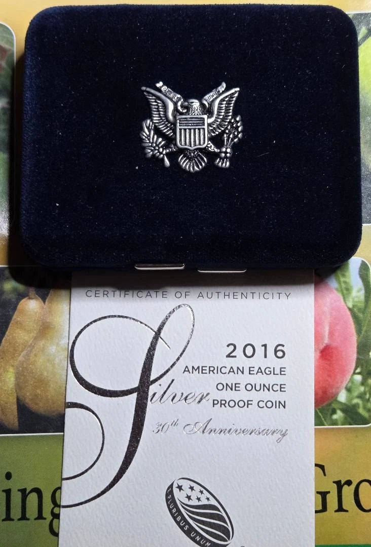 2016-W American Silver Eagle 1 oz Proof Coin 30th Anniversary Lettered Edge OGP & COA