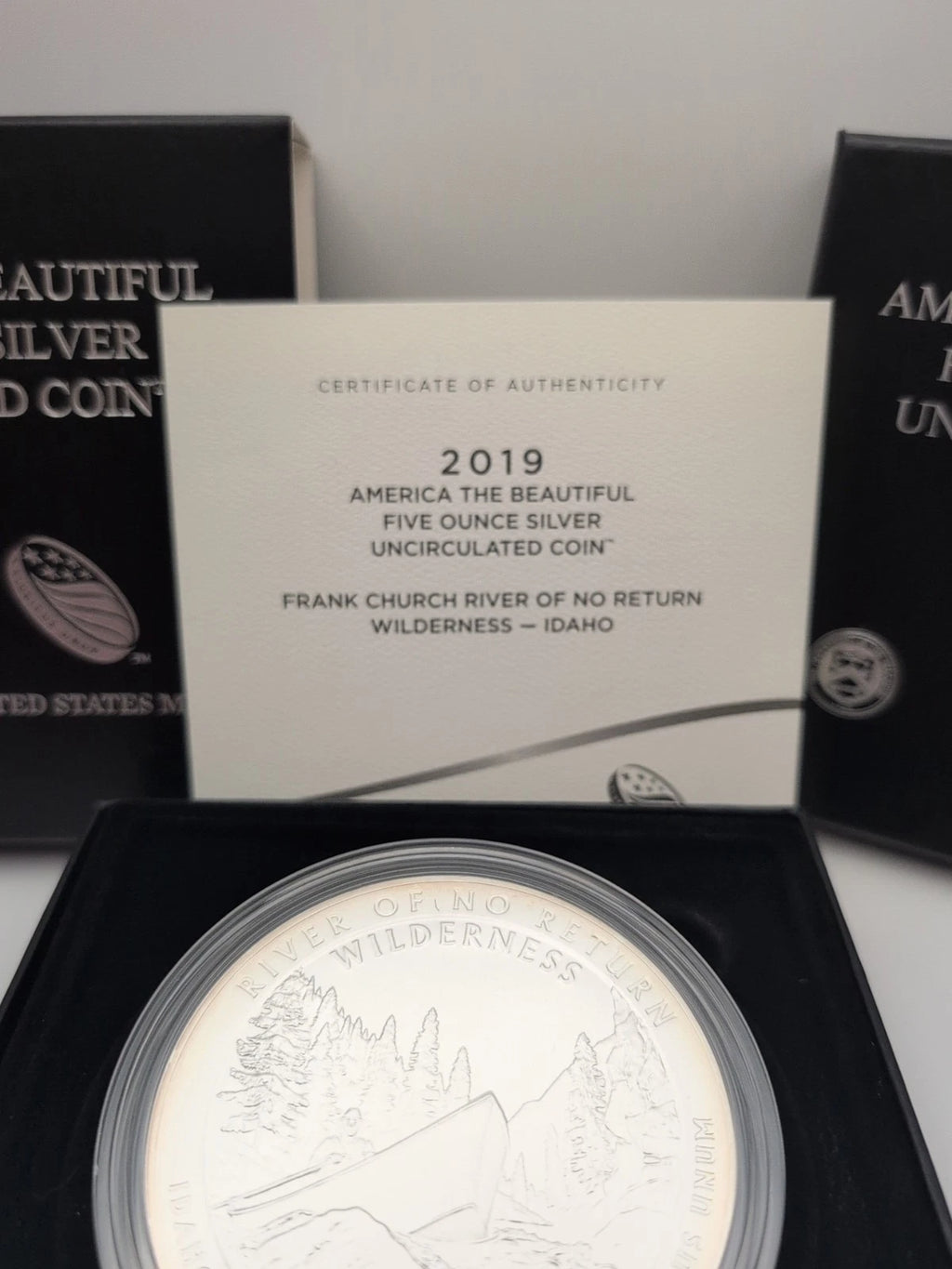 2019-P 5 oz .999 Fine Silver ATB Coin Frank Church River of No Return Wilderness, Idaho