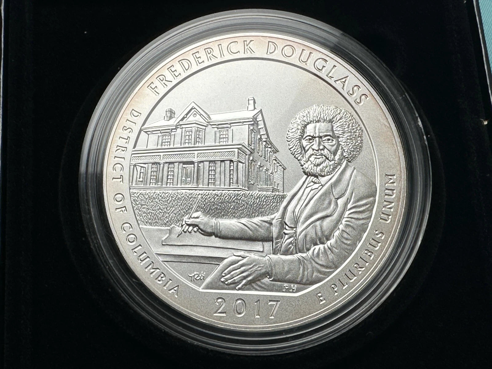 2017-P 5 oz .999 Fine Silver ATB Burnished Coin Frederick Douglass NHS