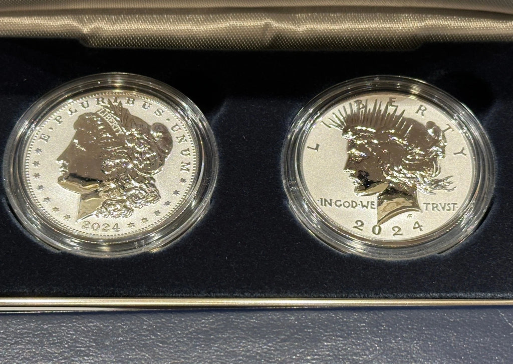 2024-S Reverse Proof Morgan & Peace Silver Dollar 2-Coin Set OGP & COA