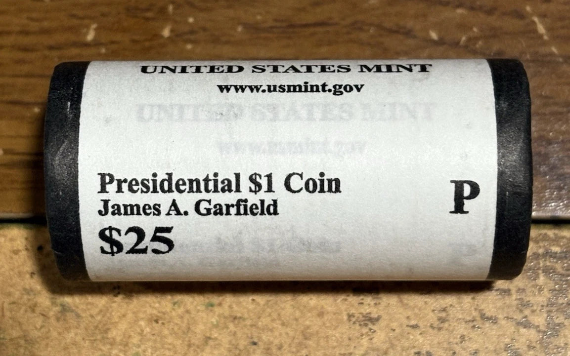 2011-P James A. Garfield Presidential Dollar 25-Coin Uncirculated Roll