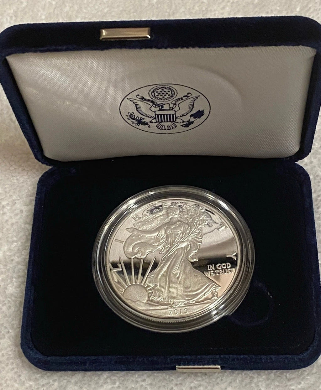 2010-W American Silver Eagle 1 oz Proof Silver Dollar Box & COA