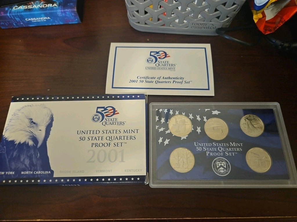 2001-S US Mint Proof Set 10 Coins w/ Box & COA