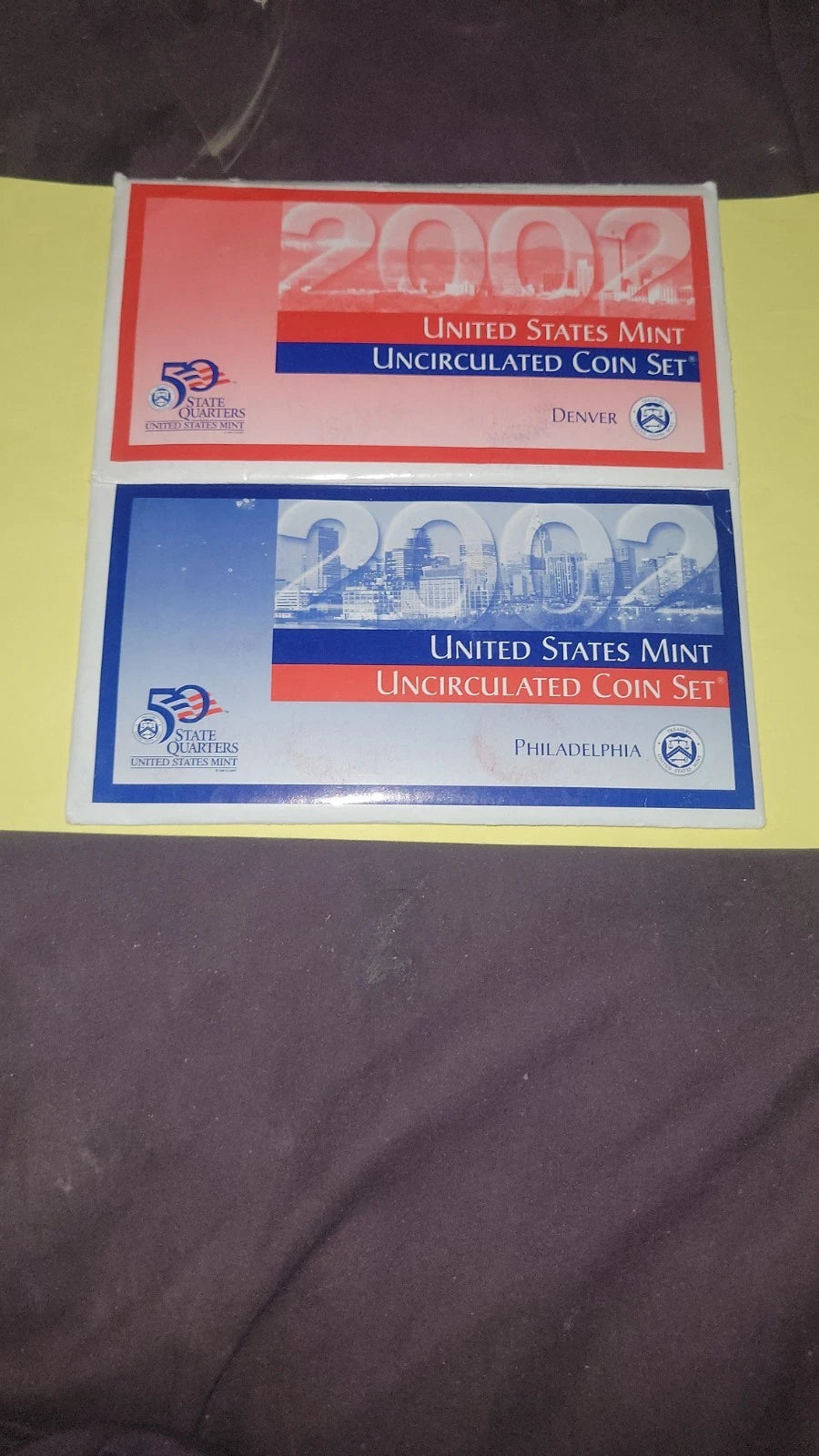 2002 P&D US Mint Uncirculated Set 20 Coins with COA