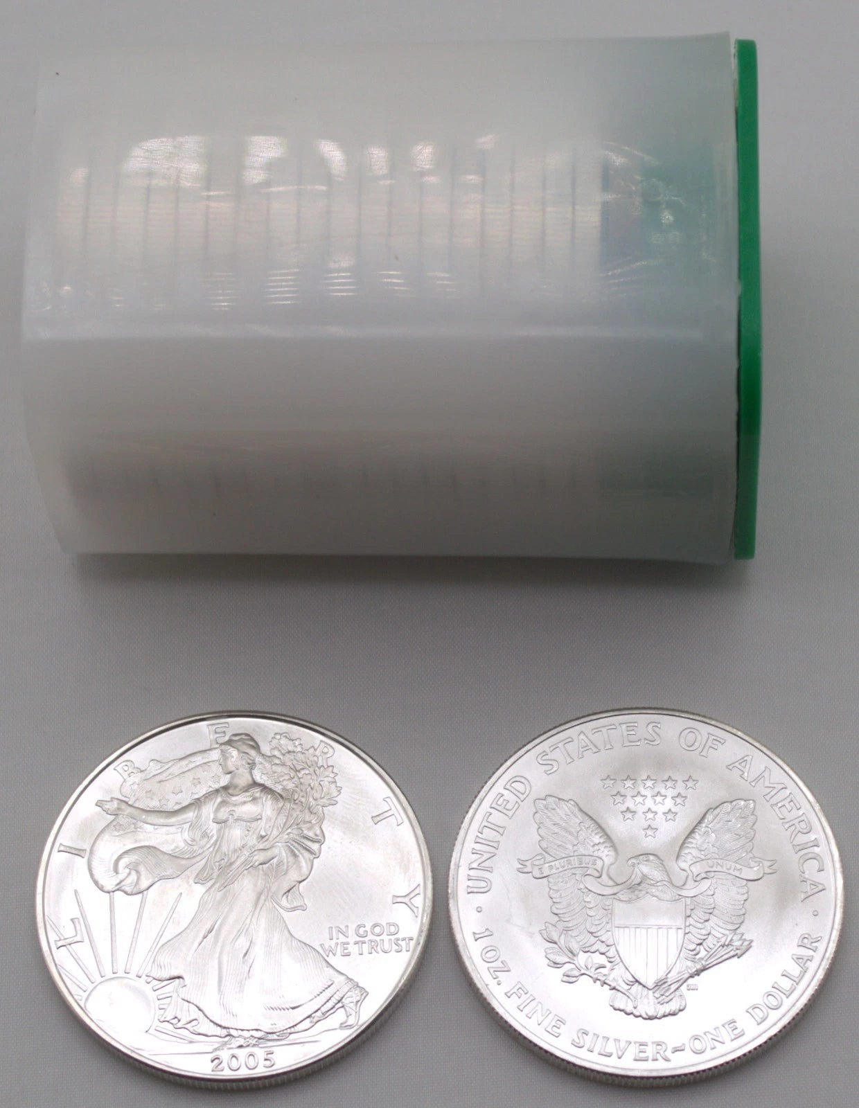2005 American Silver Eagle 1 oz .999 Fine Silver Bullion Coin 20-Coin Roll Original Tube