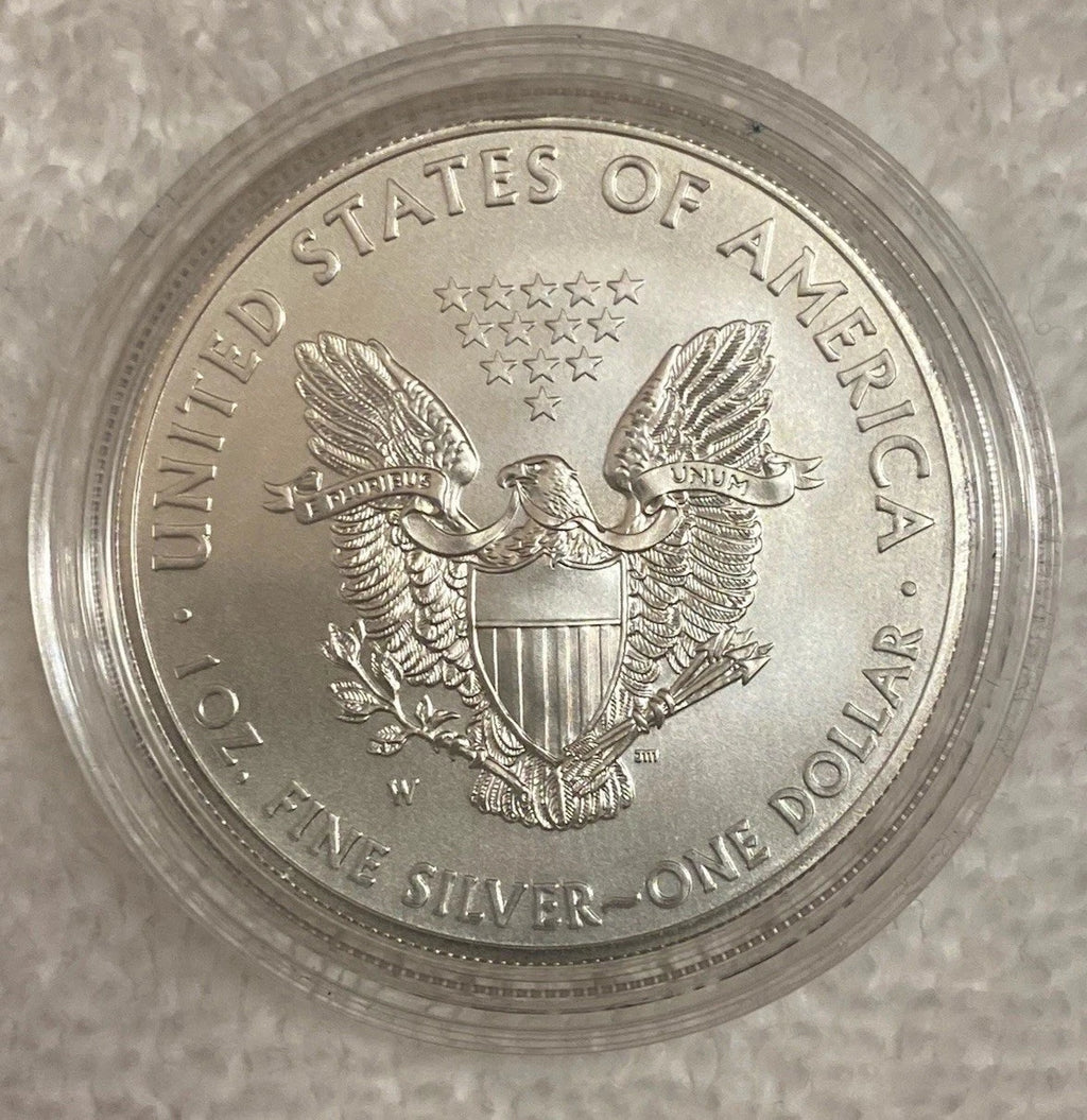 2014-W American Silver Eagle 1 oz Burnished Uncirculated Coin Box & COA