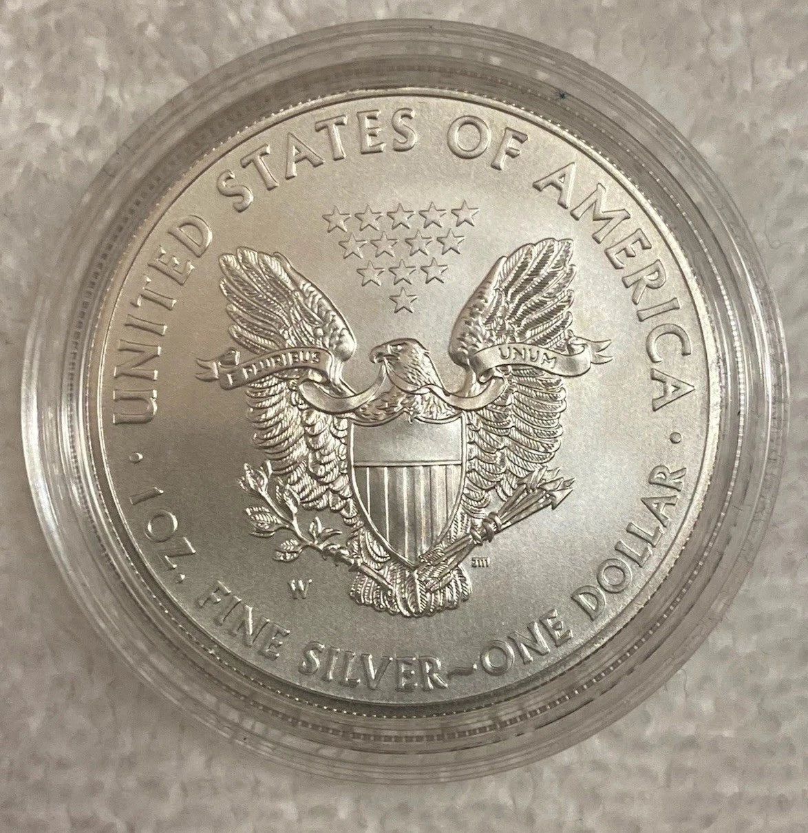 2014-W American Silver Eagle 1 oz Burnished Uncirculated Coin Box & COA
