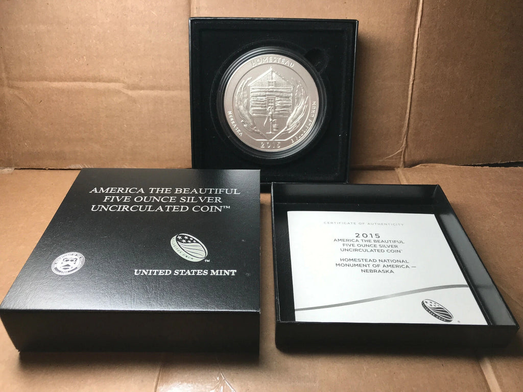 2015-P 5 oz .999 Fine Silver ATB Coin Homestead National Monument of America