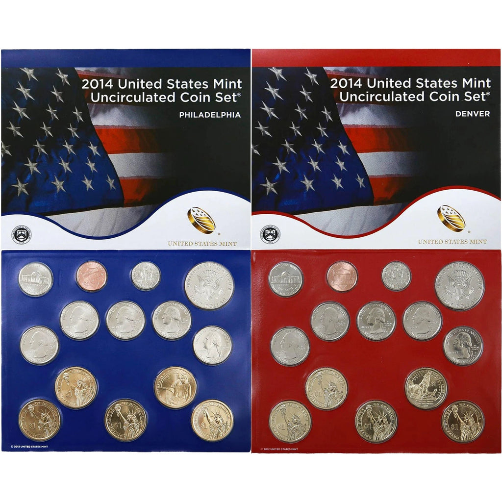 2014 P&D US Mint Uncirculated Set 28 Coins with OGP