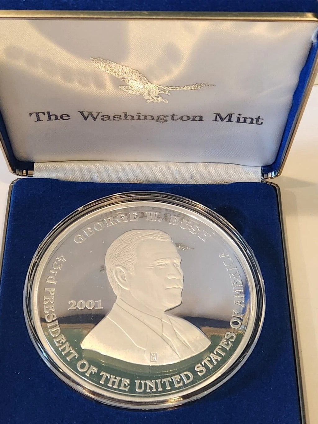 2001 HALF POUND INAUGURAL SILVER PROOF GEORGE BUSH