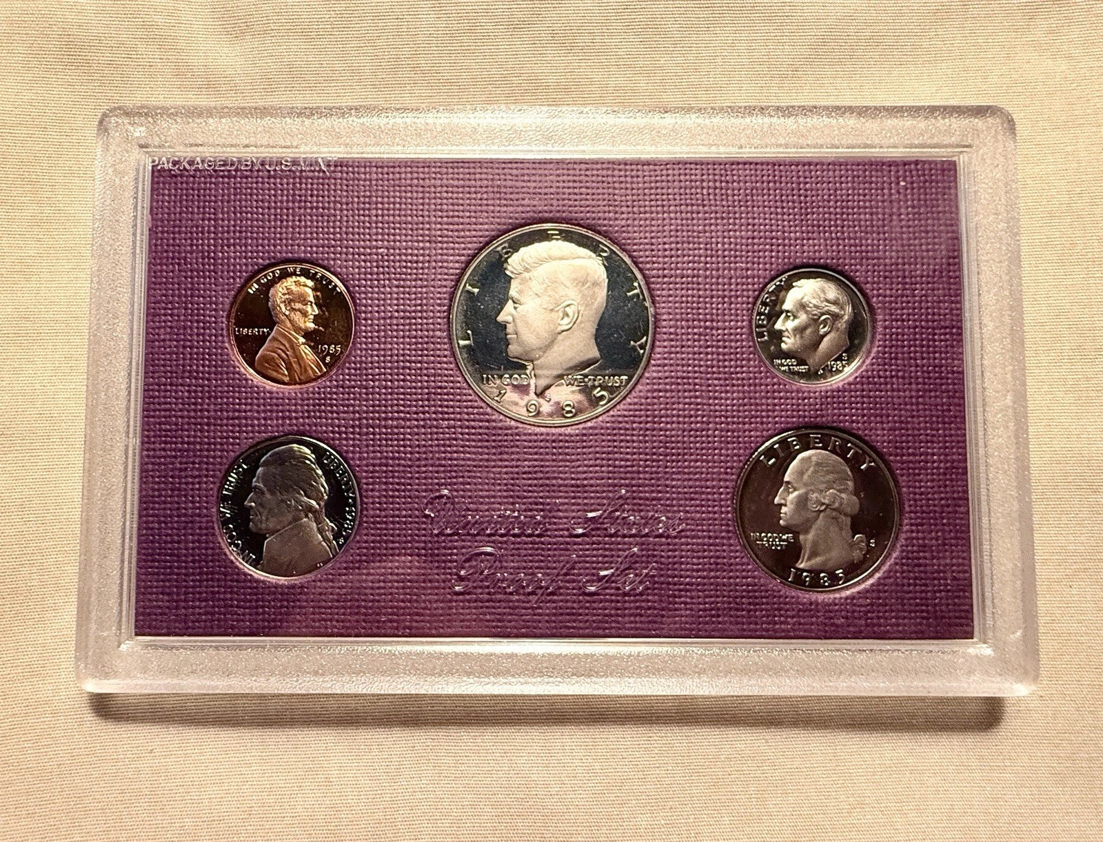 1985-S US Mint Proof Set 5 Coins with OGP & COA