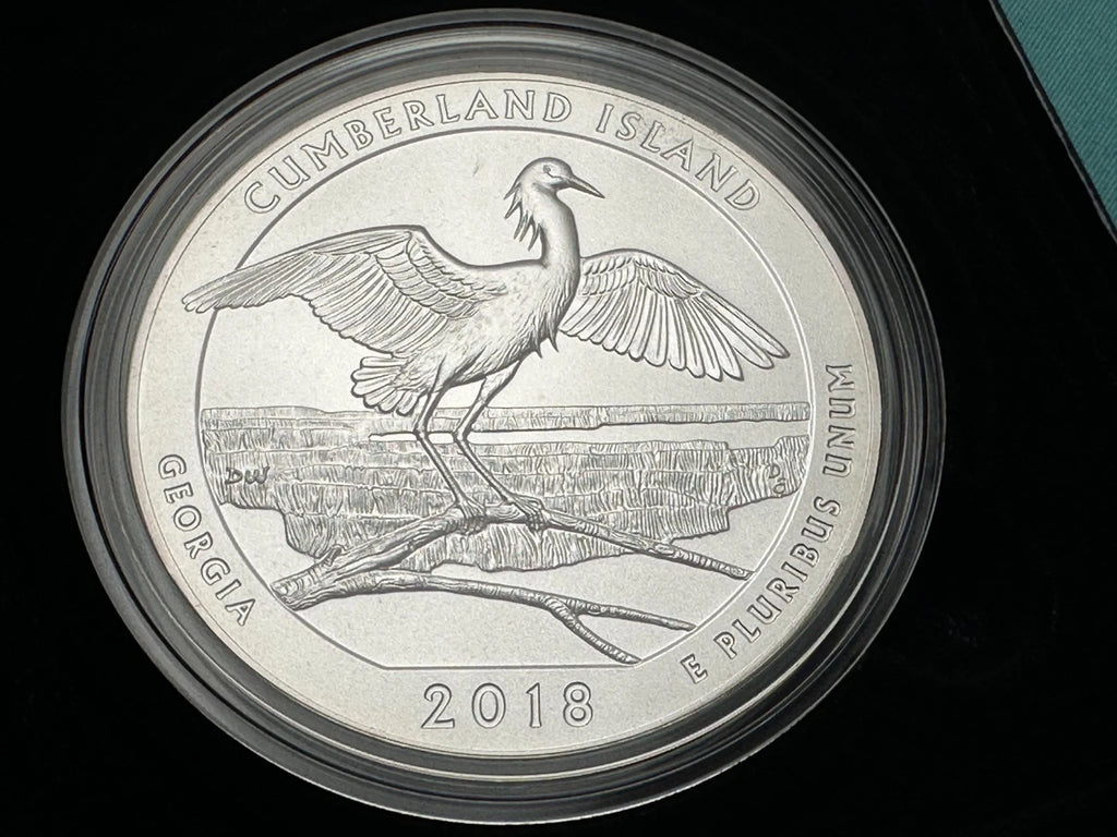 2018-P 5 oz .999 Fine Silver ATB Burnished Coin Cumberland Island National