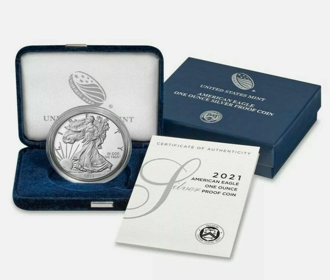 2021-W American Silver Eagle 1 oz Proof Silver Dollar Type 1 OGP & COA