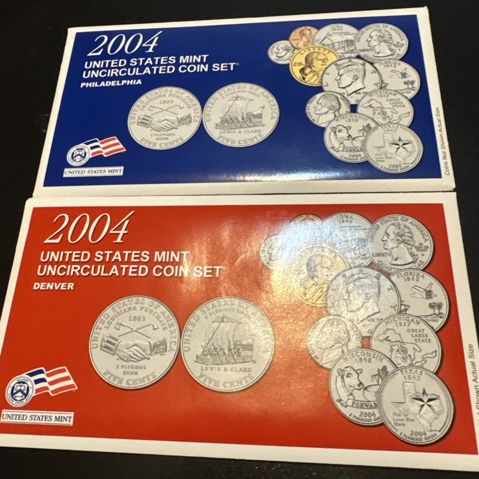 2004 P&D US Mint Uncirculated Set 22 Coins Philadelphia & Denver