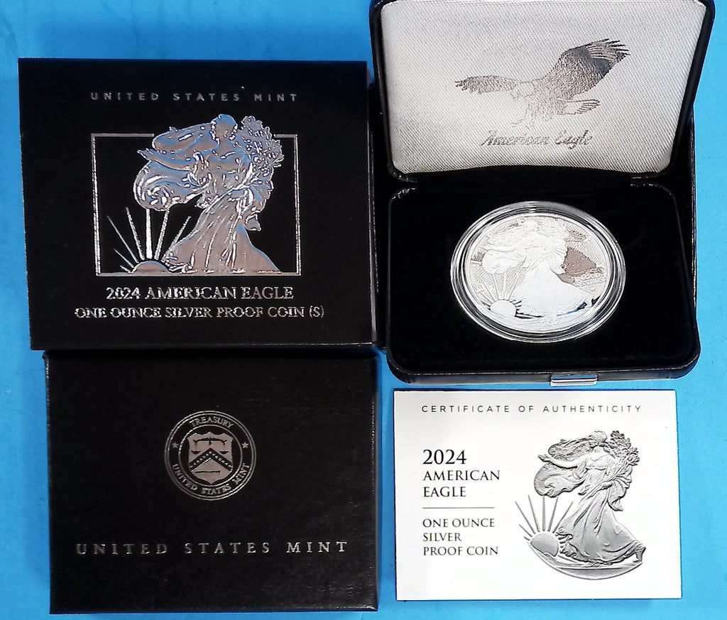 2024-S American Silver Eagle 1 oz Proof Silver Dollar Box & COA San Francisco