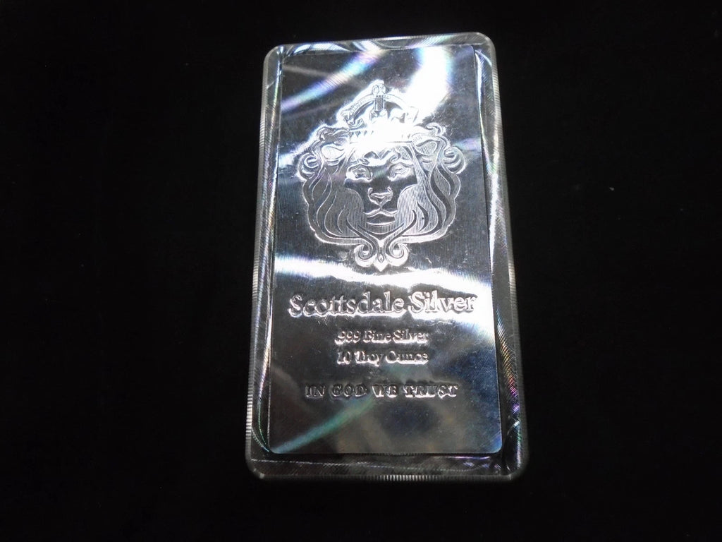 Scottsdale Mint 10 oz .999 Fine Silver Stacker Bar