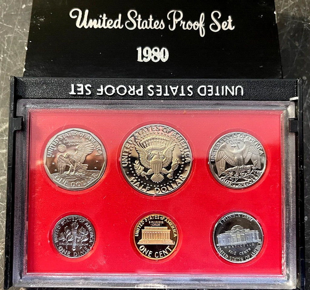 1980-S US Mint Proof Set 6 Coins Susan B. Anthony Dollar