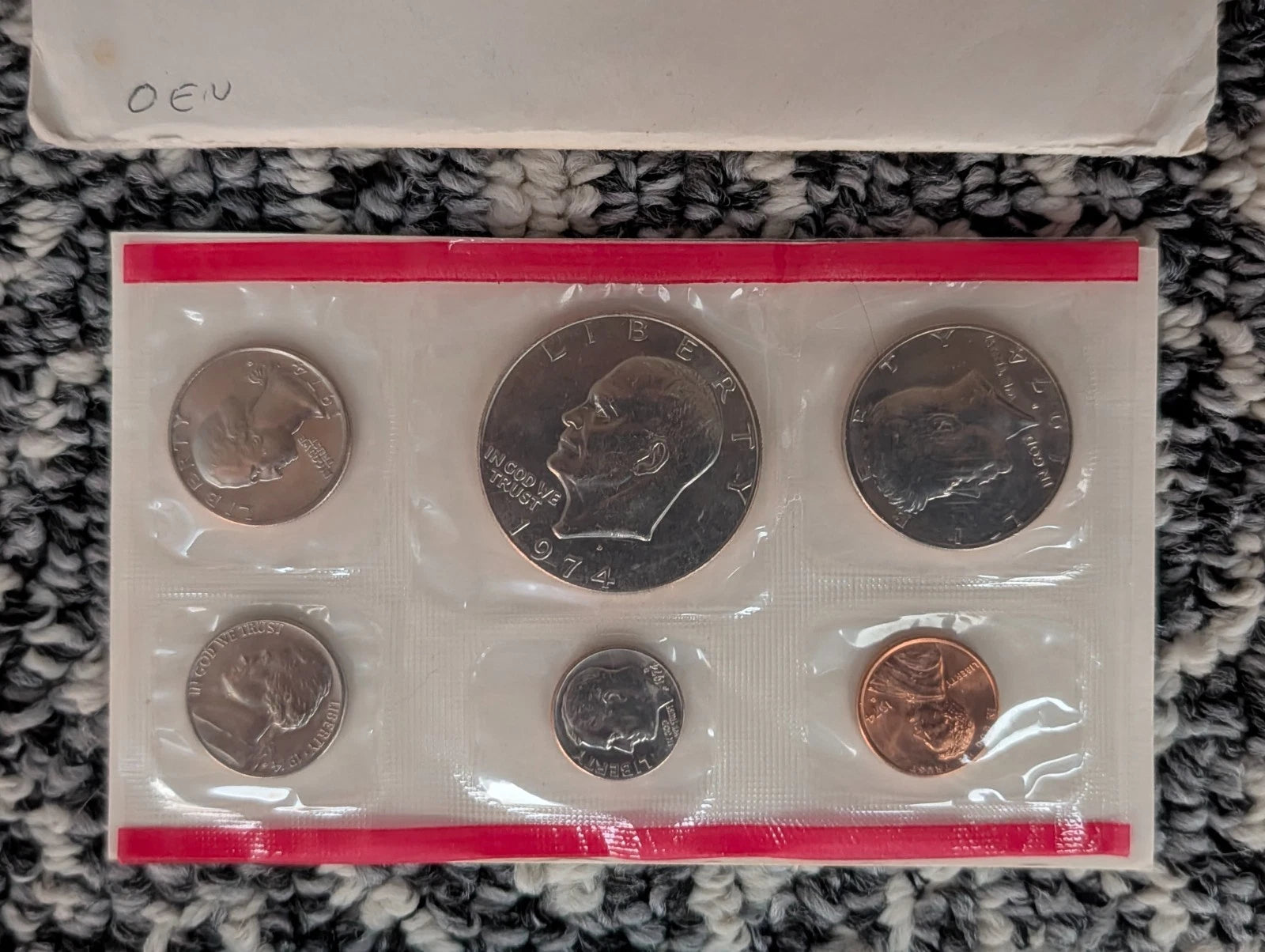 1974 P&D US Mint Uncirculated Set 13 Coins w/ Envelope