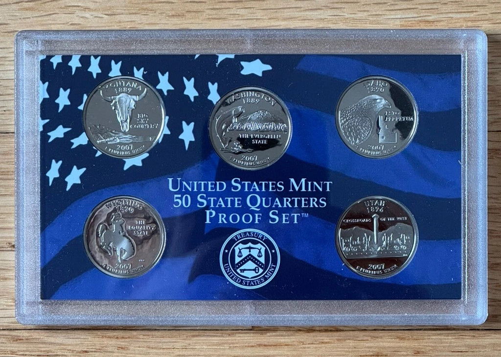 2007-S US Mint 50 State Quarters Proof Set 5 Coins with OGP & COA