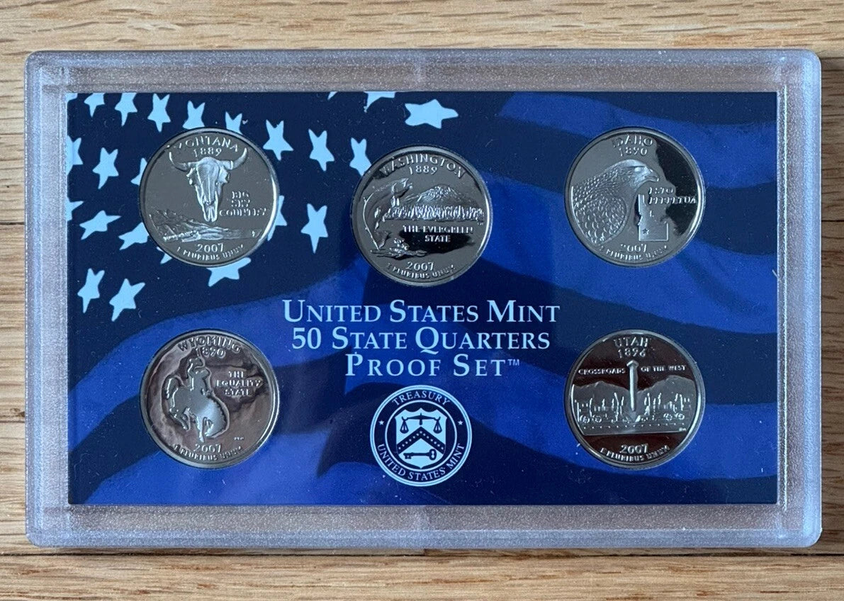 2007-S US Mint 50 State Quarters Proof Set 5 Coins with OGP & COA