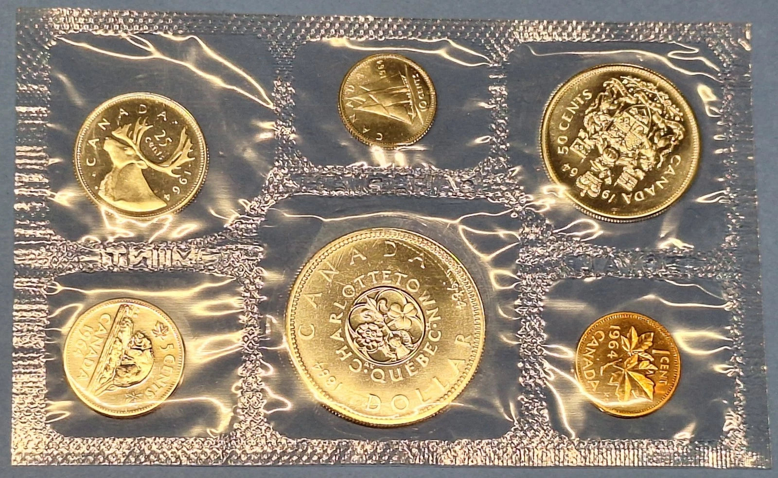 1964 Royal Canadian Mint Proof-Like Set .800 Silver Cello Pack & Envelope