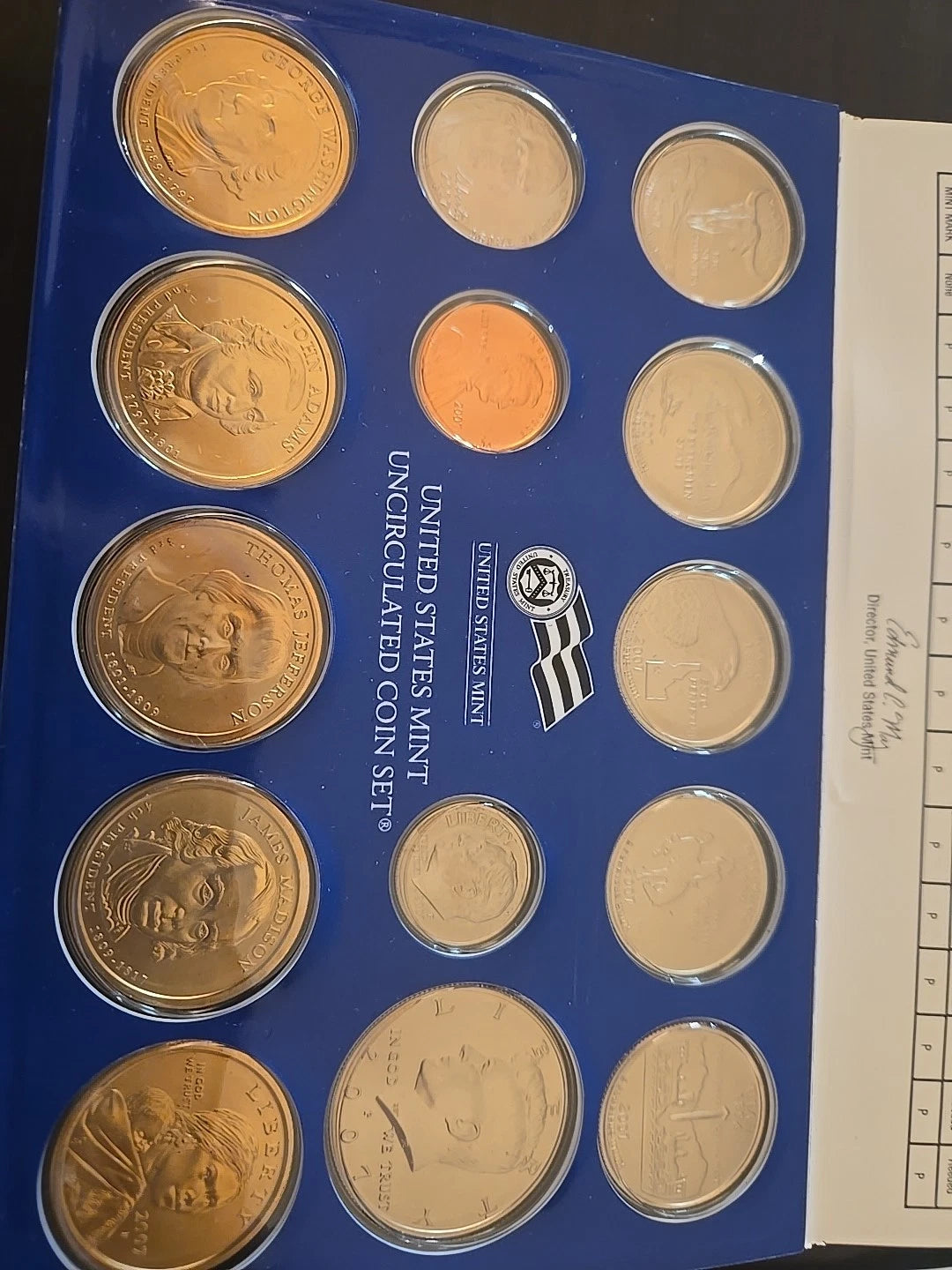 2007 P&D US Mint Uncirculated Set 28 Coins with COA