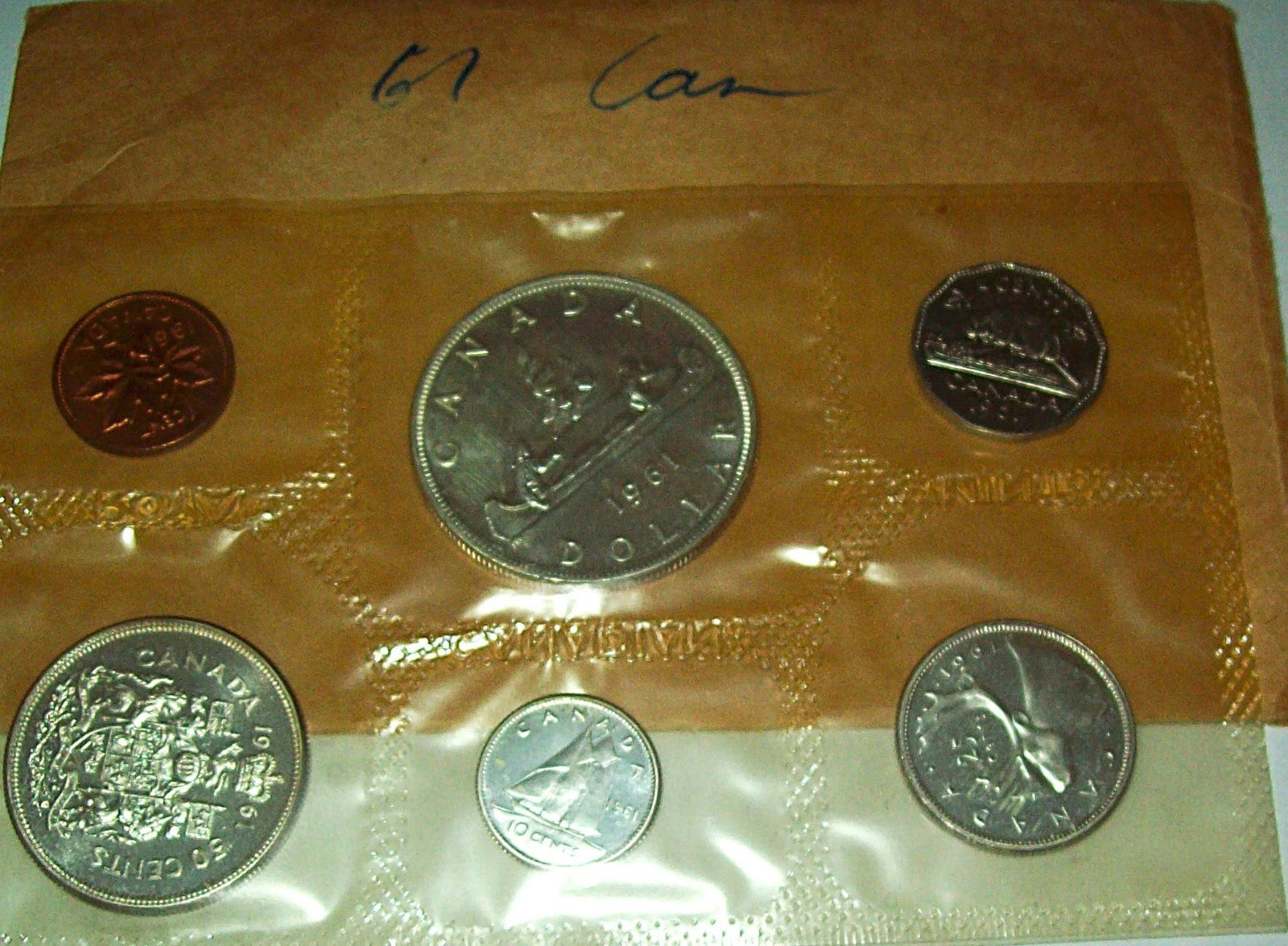 1961 Royal Canadian Mint Proof-Like Silver Set 6 Coins with Dollar