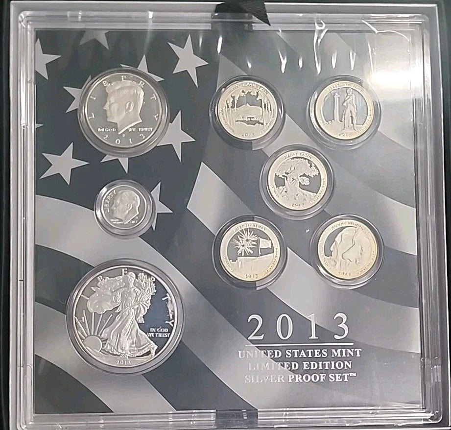 2013-W US Mint Silver Limited Edition Proof Set 8 Coins w/ Box & COA