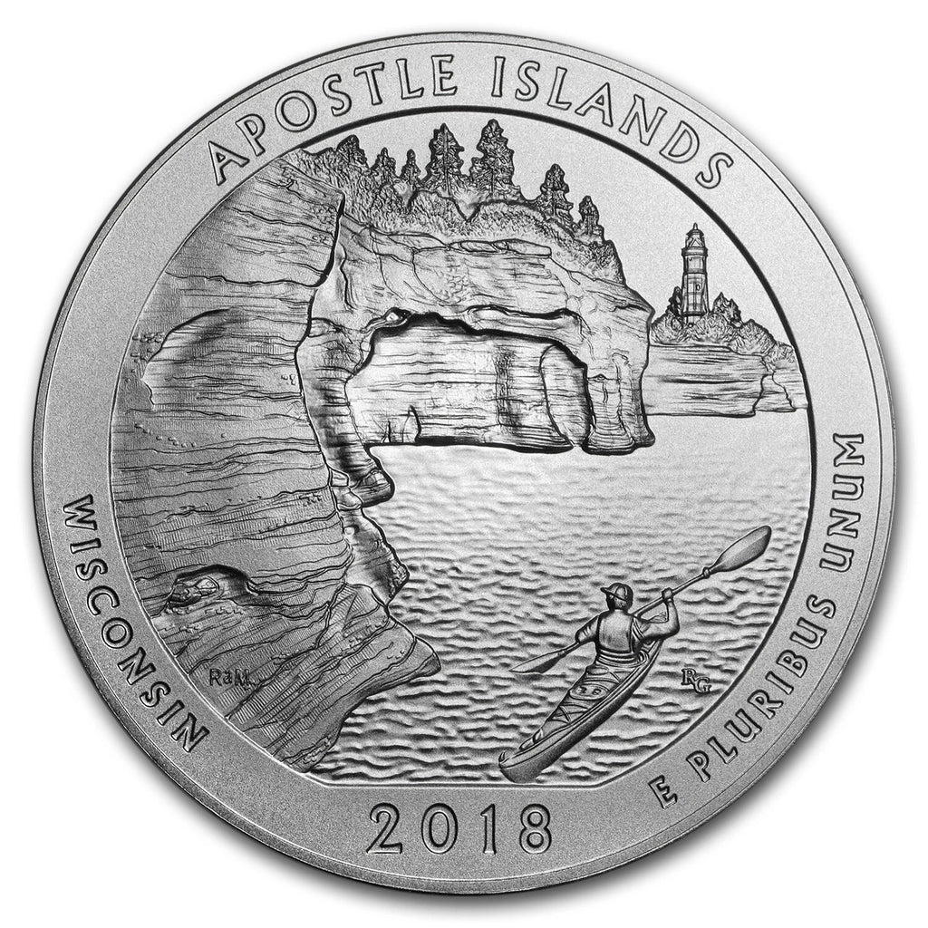 2018-P 5 oz .999 Fine Silver ATB Coin Apostle Islands National Lakeshore