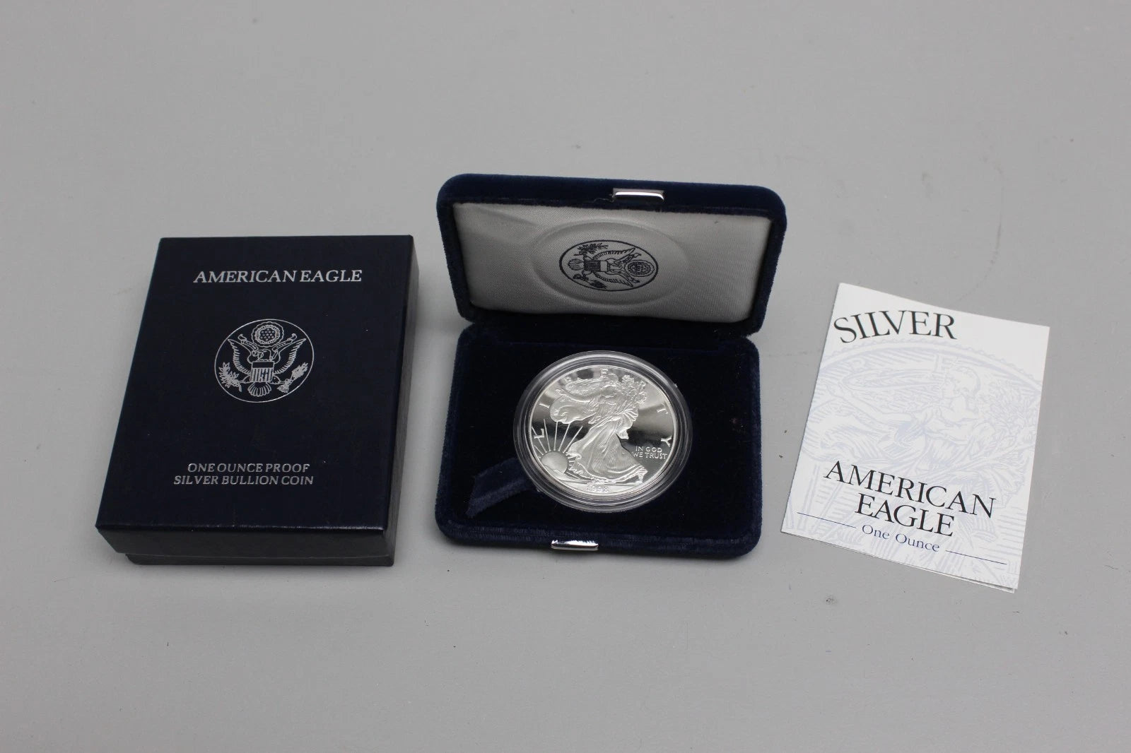 1998-P American Silver Eagle 1 oz Proof Silver Dollar OGP & COA
