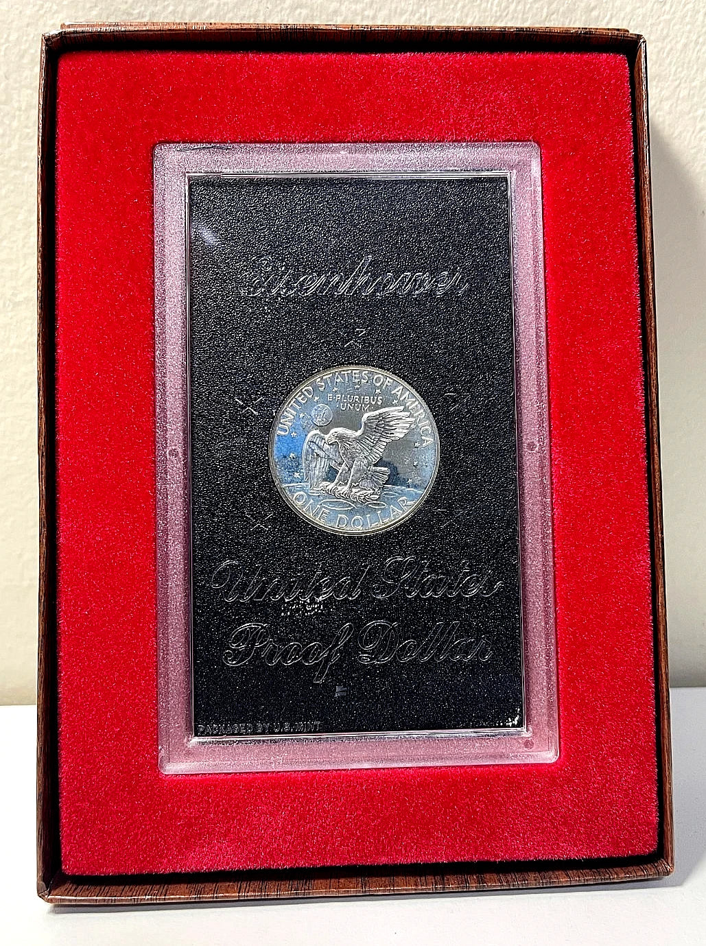 1971-S Eisenhower Silver Dollar Proof Coin Brown Ike Box