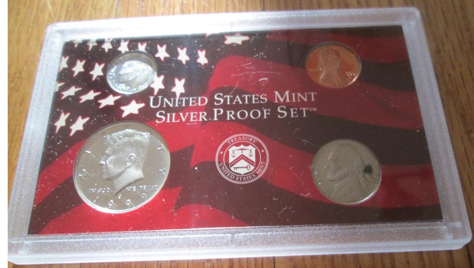 1999-S US Mint Silver Proof Set 9 Coins w/ Box & COA - First Year State Quarters