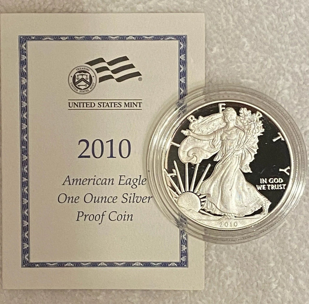 2010-W American Silver Eagle 1 oz Proof Silver Dollar Box & COA