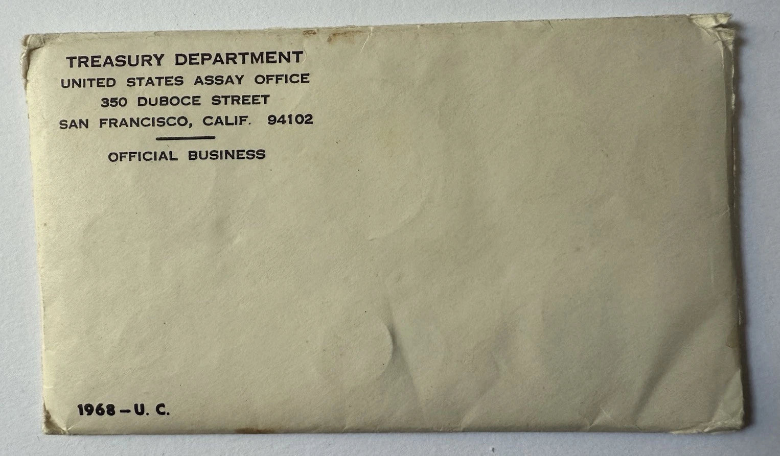 1968 P-D-S US Mint Uncirculated Set 10 Coins Envelope