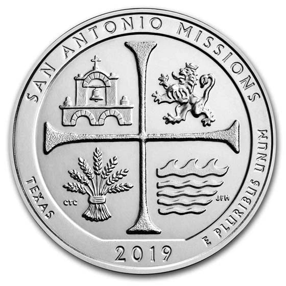2019-P 5 oz .999 Fine Silver ATB Coin San Antonio Missions National Historical Park