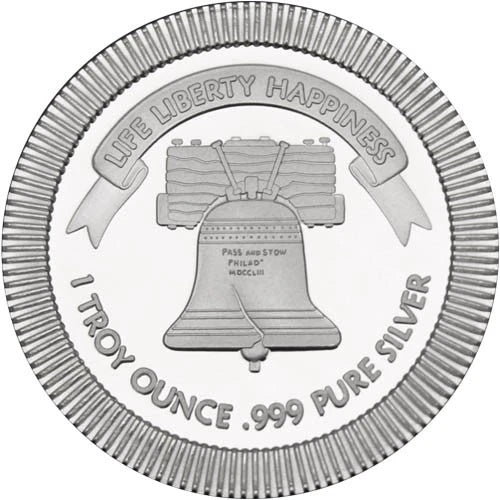 SilverTowne 1 oz .999 Fine Silver Round Liberty Bell Stackable